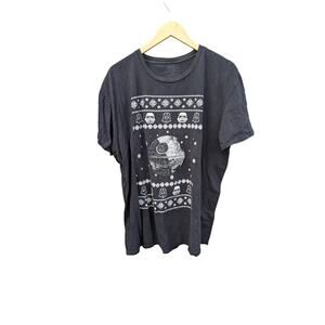 Star Wars death Star Christmas t shirt black shirt sleeve pajama XXL 2X nerdy